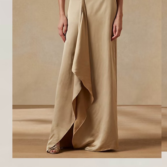 Ralph Lauren Collection New no Tag Sz 6 Ellwood Washed Satin Skirt Beige - Picture 5 of 14